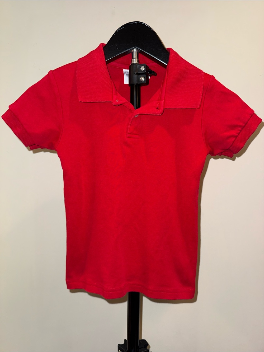 Little English short sleeve red polo shirt, size 5